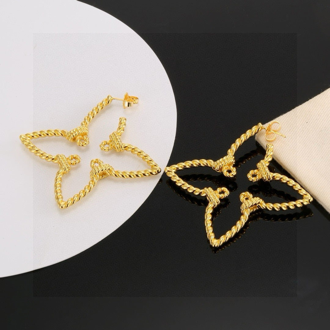Louis Vuitton Iconic Clover Flower Monogram Openwork Twisted Earrings - album image 6
