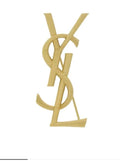 Saint Laurent Gold-Tone Ribbed Monogram Brooch - album image 1