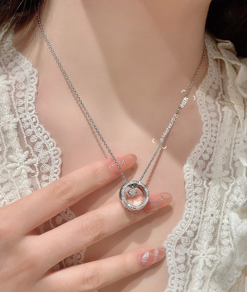 Chanel Silver-Tone Circular Pendant Necklace - album image 2