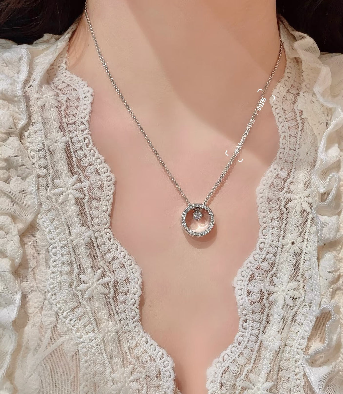 Chanel Silver-Tone Circular Pendant Necklace - album image 3