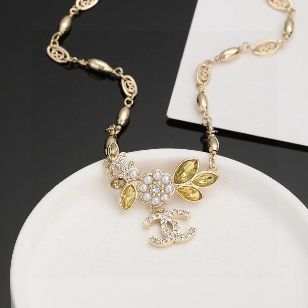 Chanel Camellia Gold-Tone Letter Necklace - album image 2