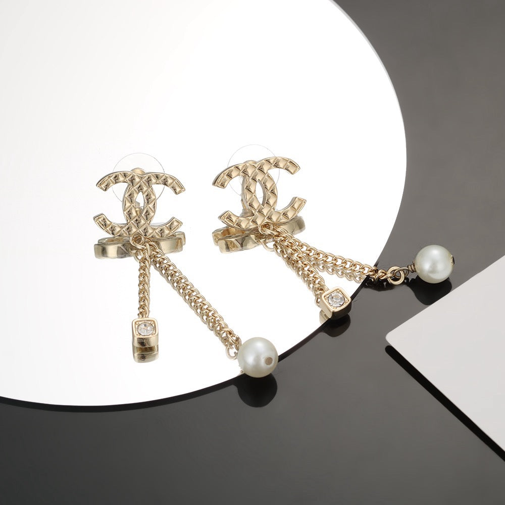 Chanel Gold-Tone Long Earrings - album image 2