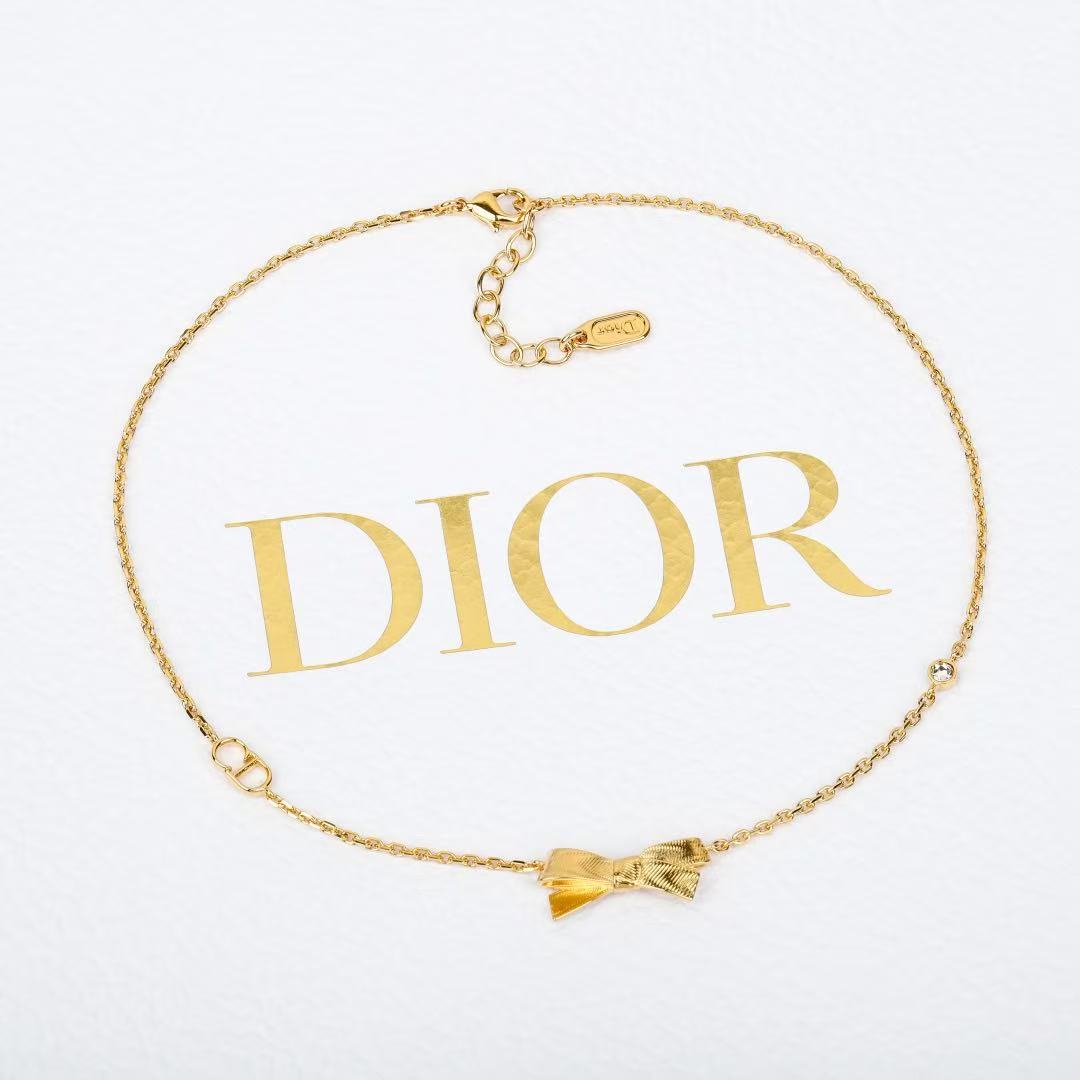 Dior Metallic Bow Pendant Necklace - product image 1