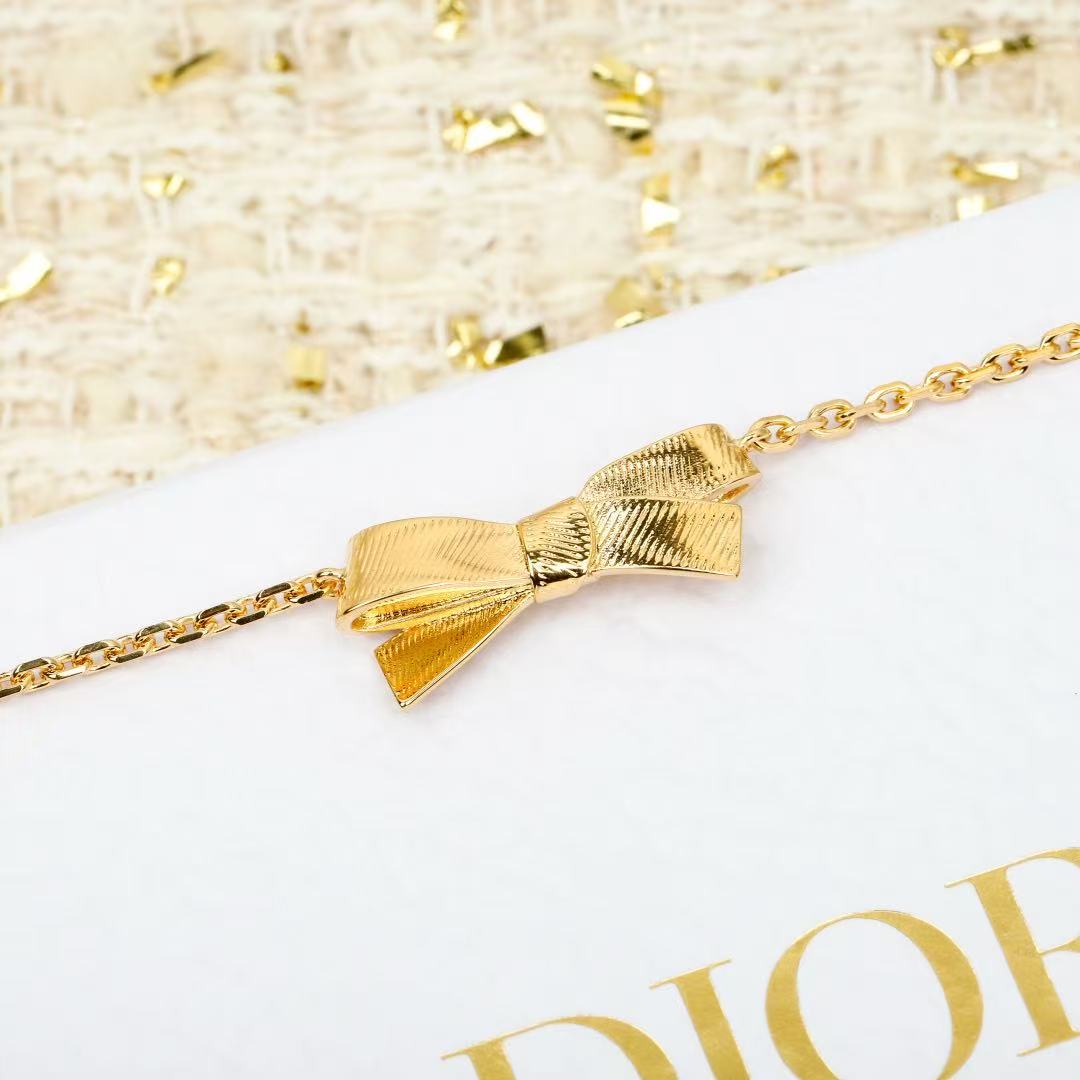 Dior Metallic Bow Pendant Necklace - product image 6