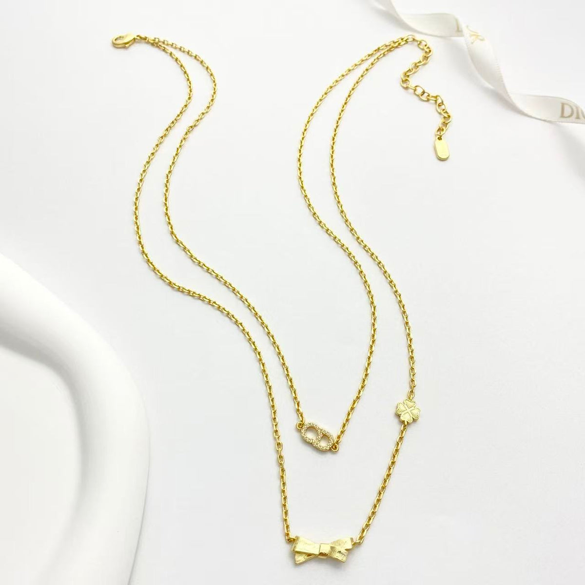 Dior CD Double-Layer Bow Necklace - product image 8