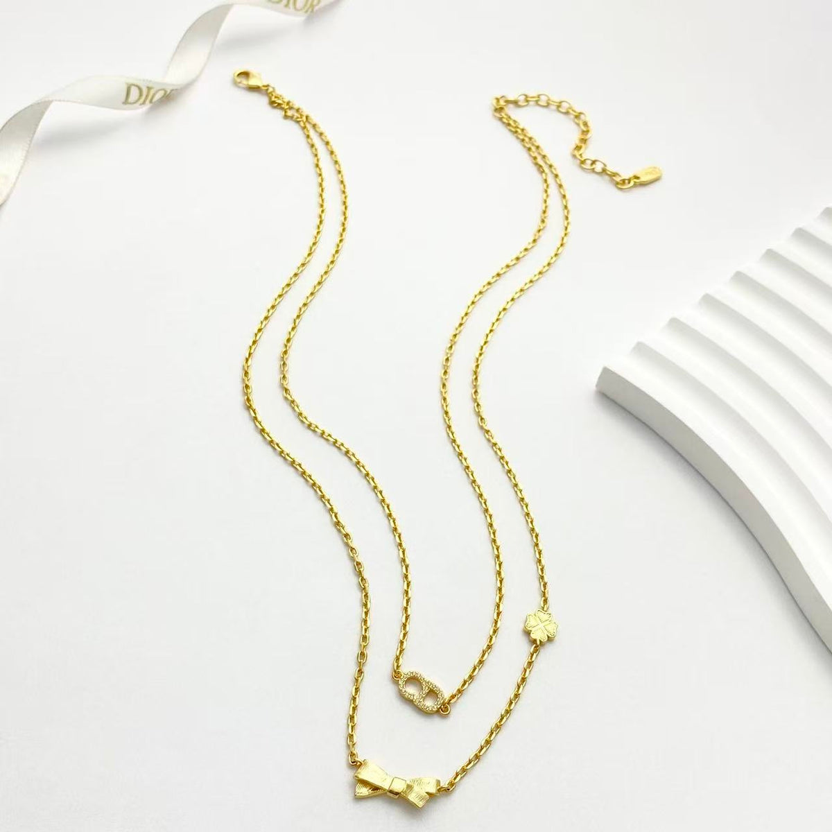 Dior CD Double-Layer Bow Necklace - product image 1