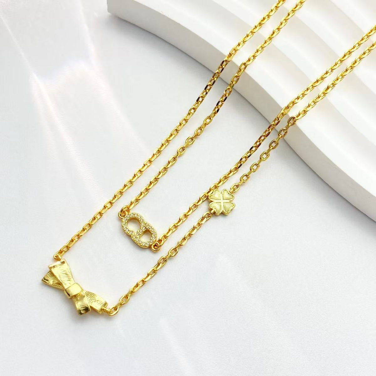 Dior CD Double-Layer Bow Necklace - product image 2