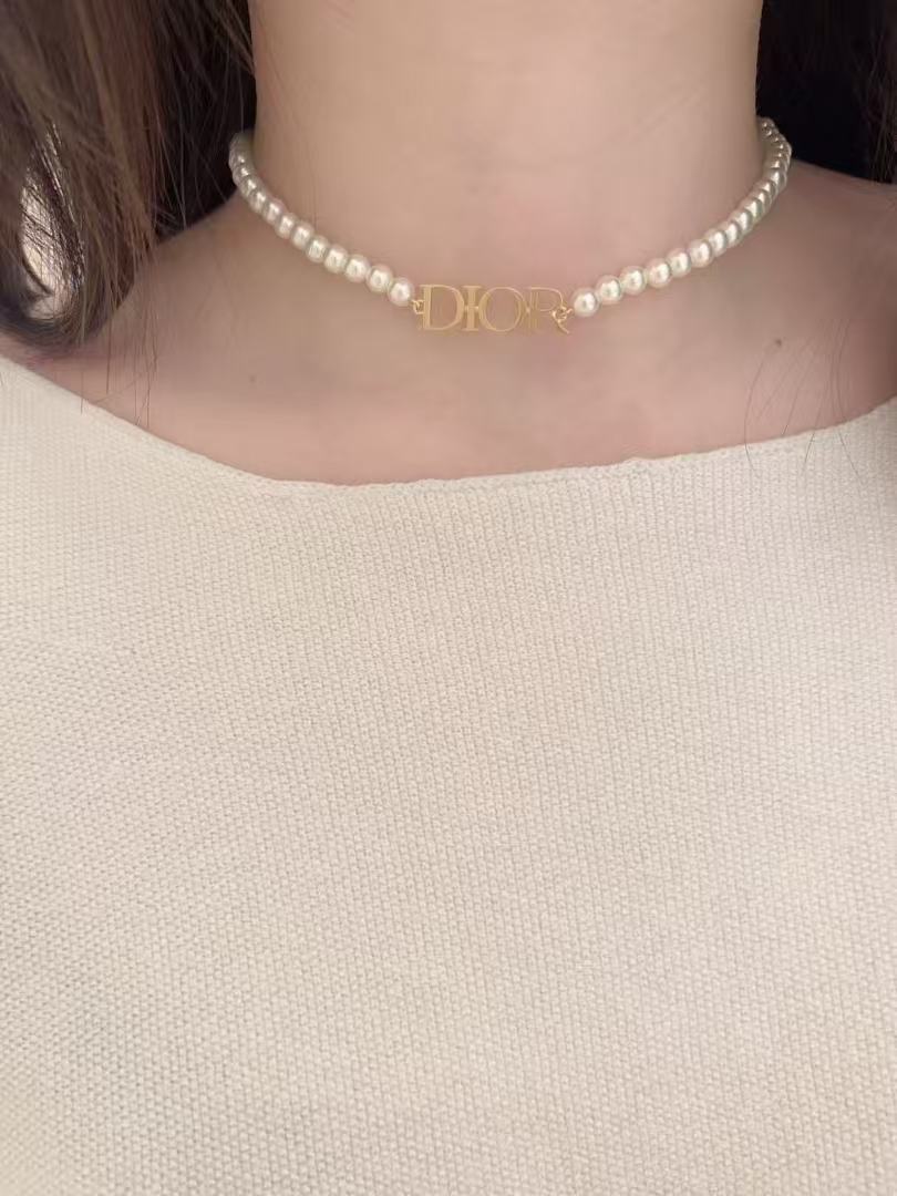 Dior J'Adior Pearl-Look Letter Necklace - product image 1