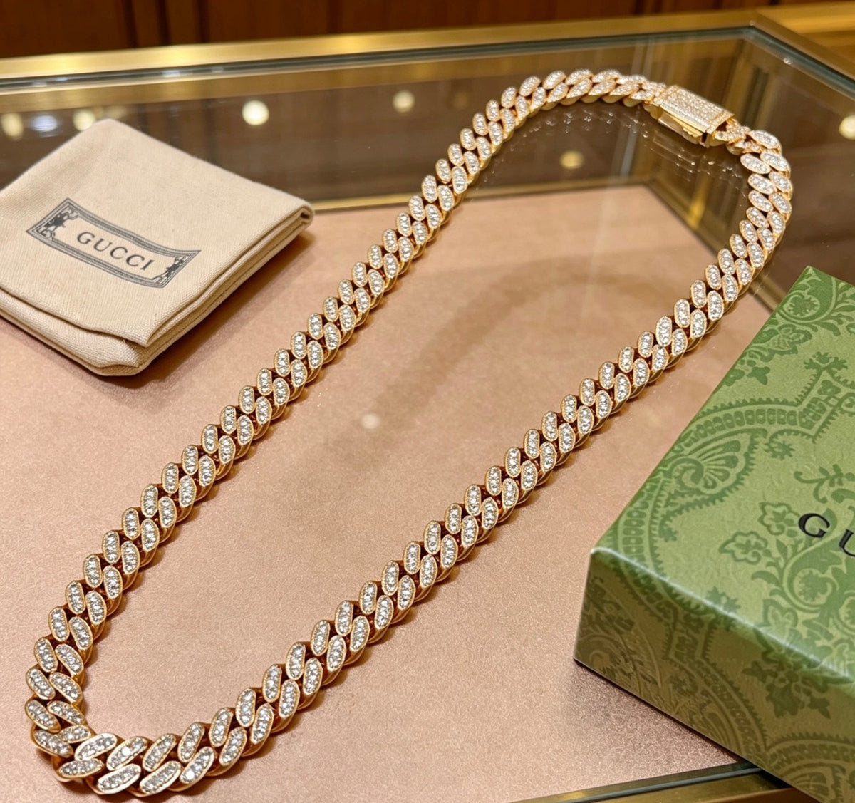 Gucci Anger Forest Interlocking G Crystal Accent Chain Necklace - album image 6