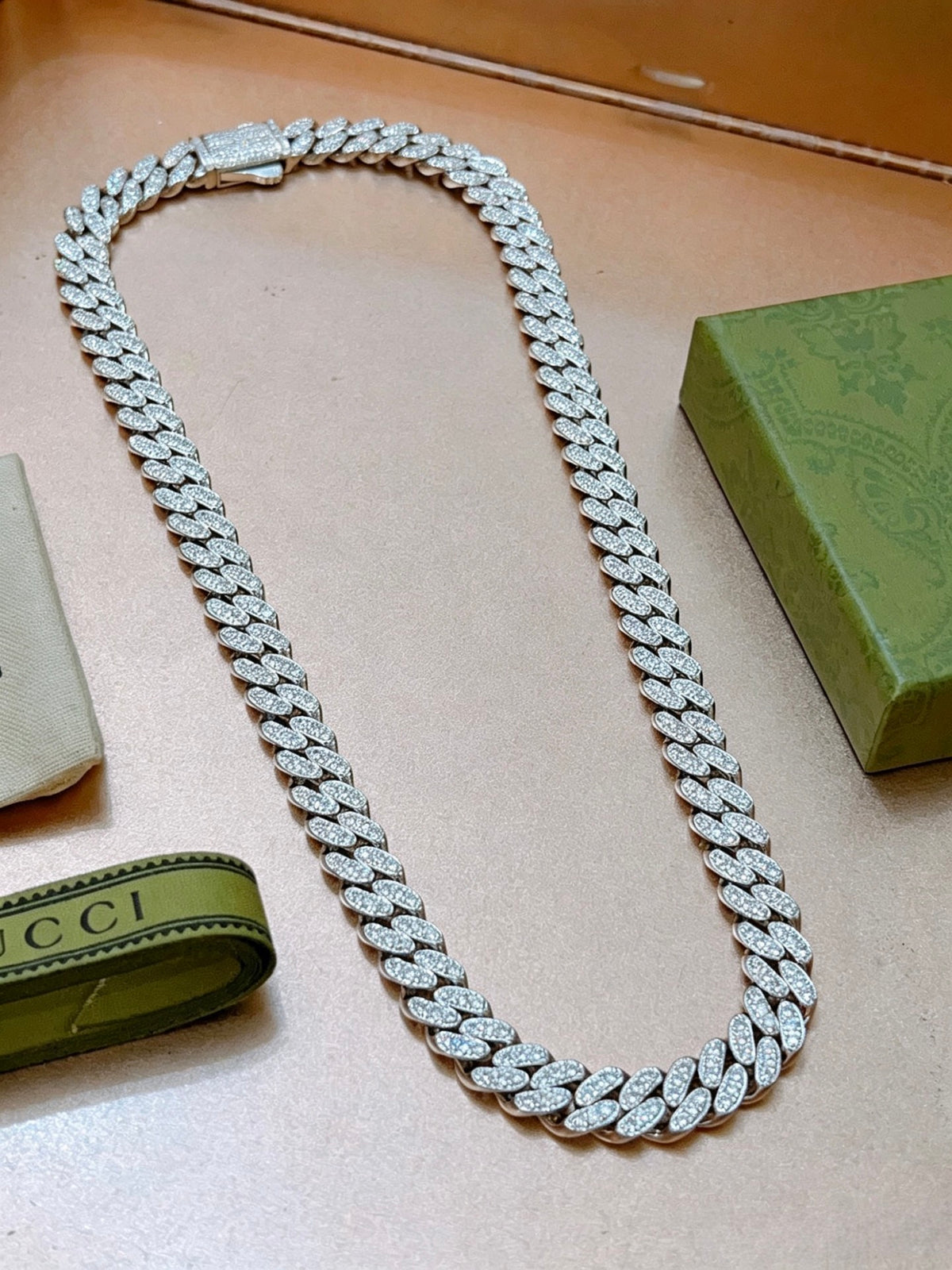 Gucci Anger Forest Interlocking G Crystal Accent Chain Necklace - album image 7