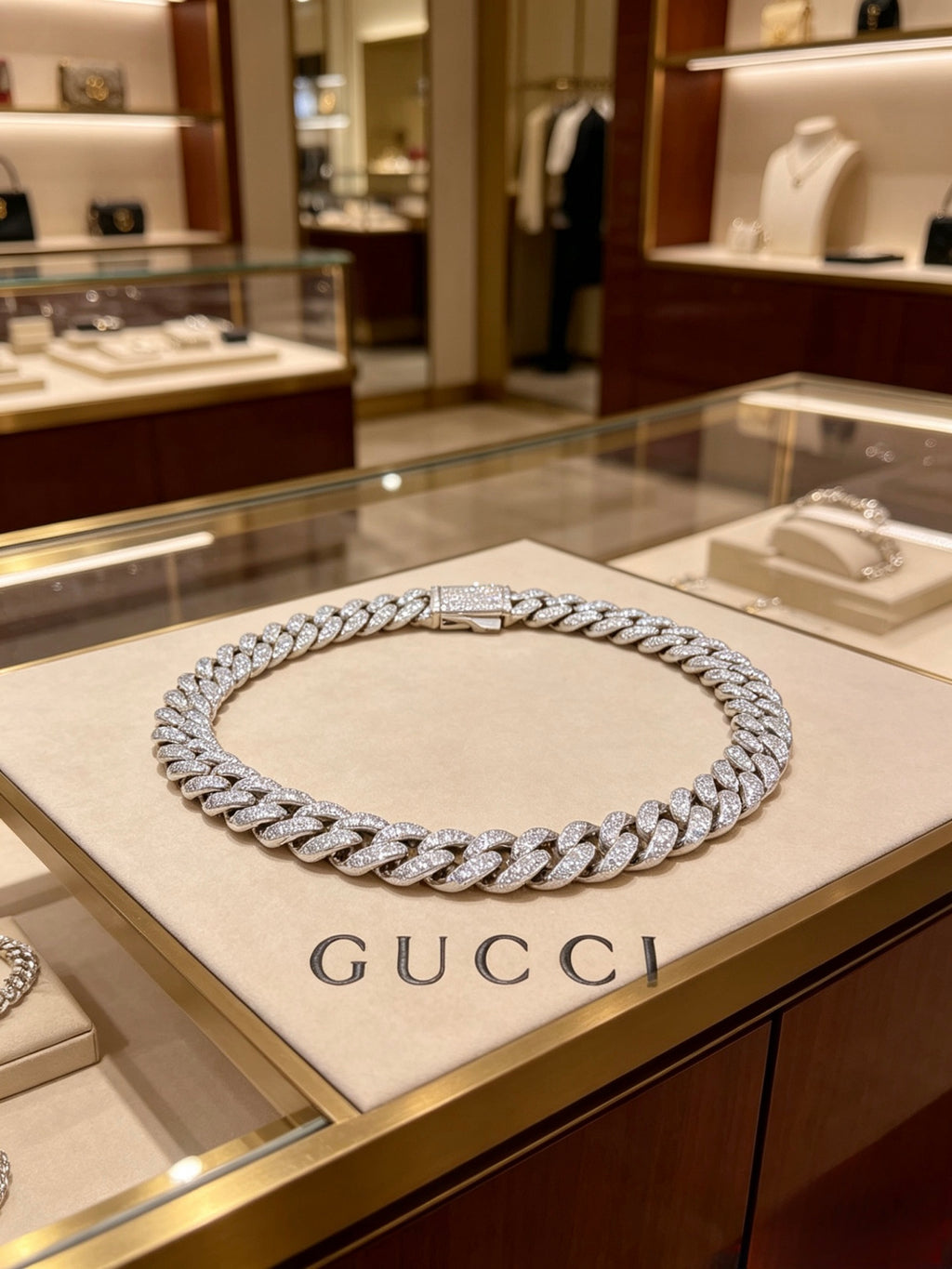 Gucci Anger Forest Interlocking G Crystal Accent Chain Necklace - album image 9