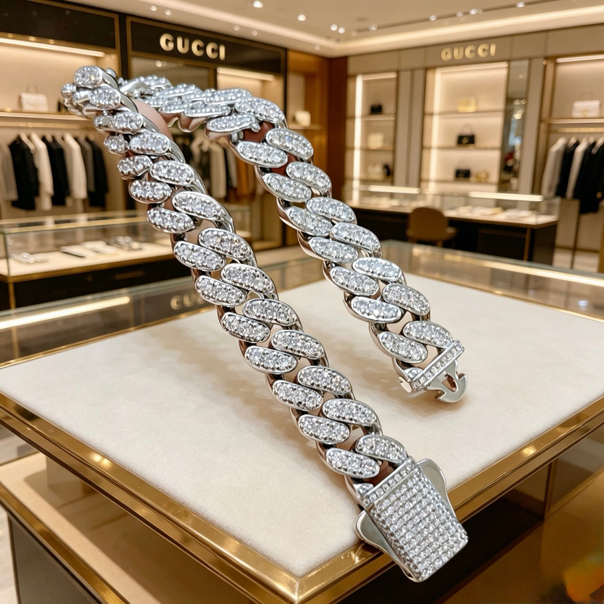 Gucci Crystal Accent Cuban Link Bracelet - album image 7