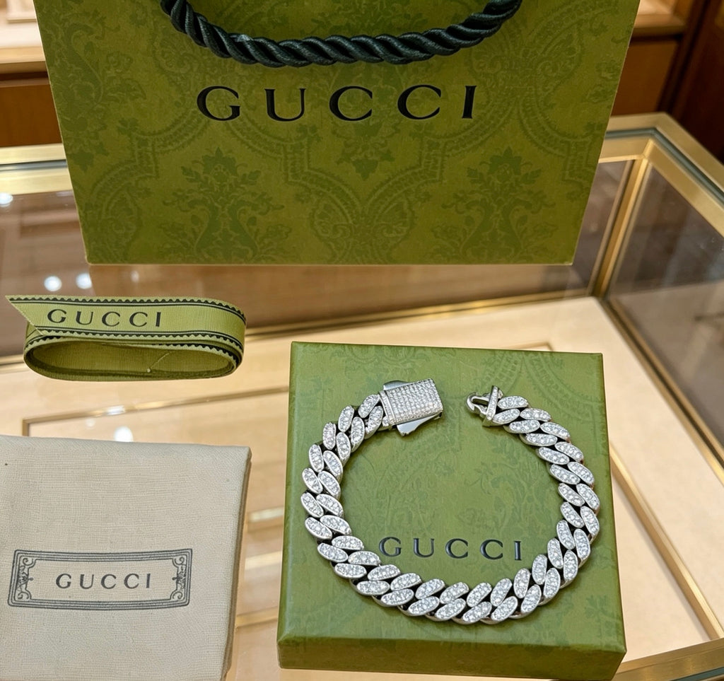 Gucci Crystal Accent Cuban Link Bracelet - album image 8