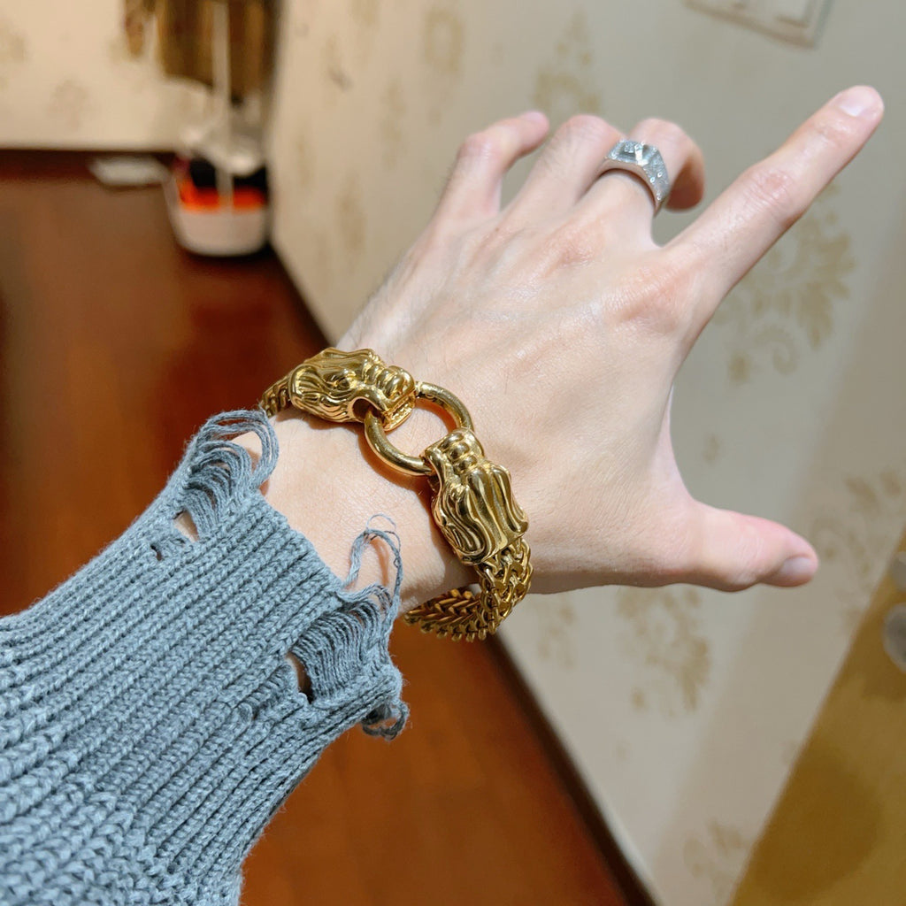 Gucci Gold-Tone Wide Woven Open Bangle - album image 3