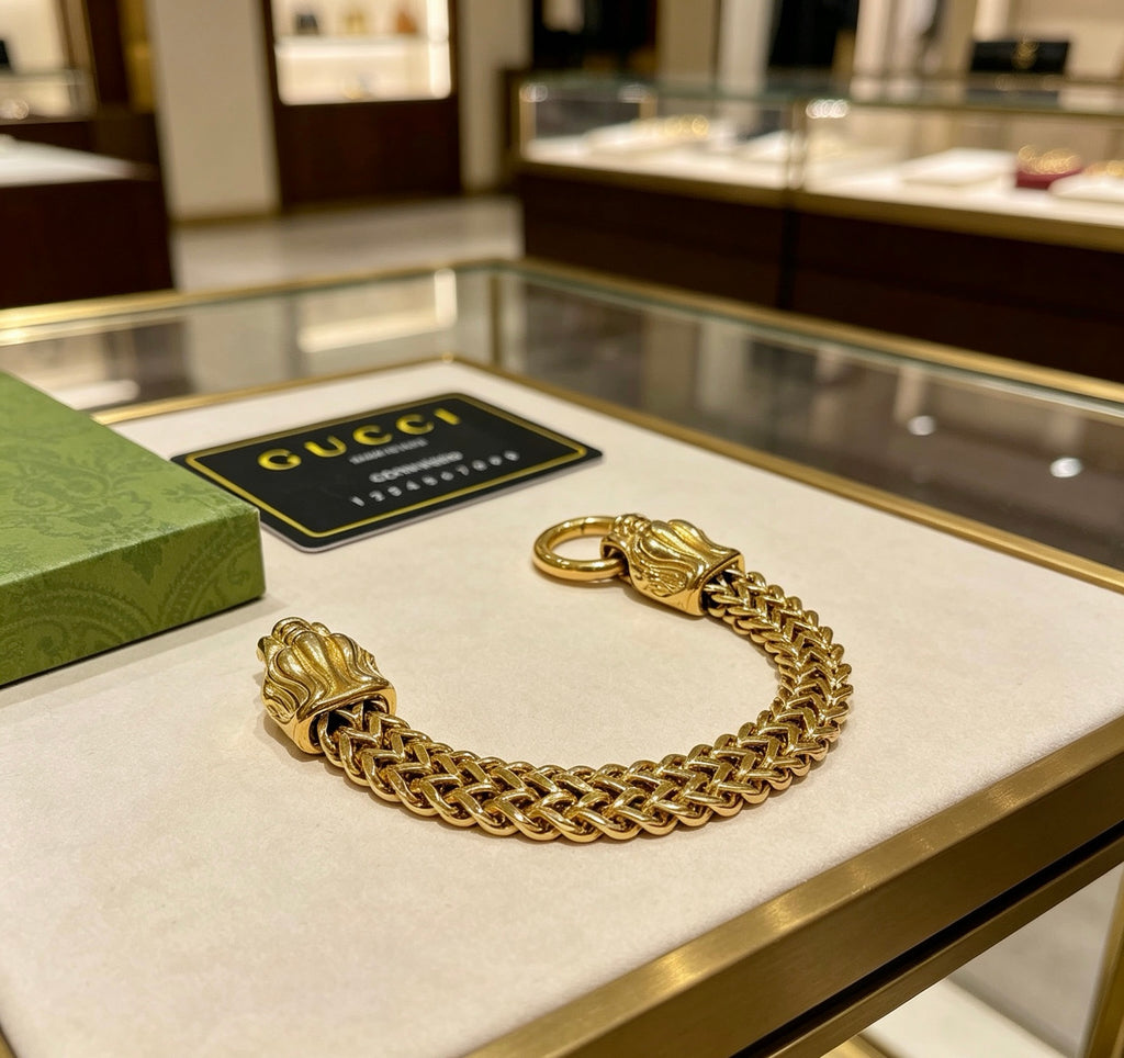 Gucci Gold-Tone Wide Woven Open Bangle - album image 9