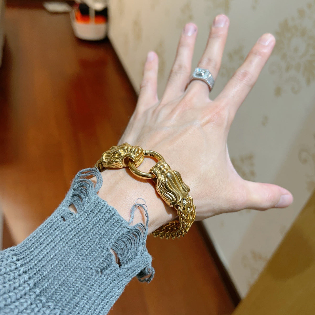Gucci Gold-Tone Wide Woven Open Bangle - album image 7