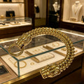 Gucci Gold-Tone Wide Woven Open Bangle - album image 1