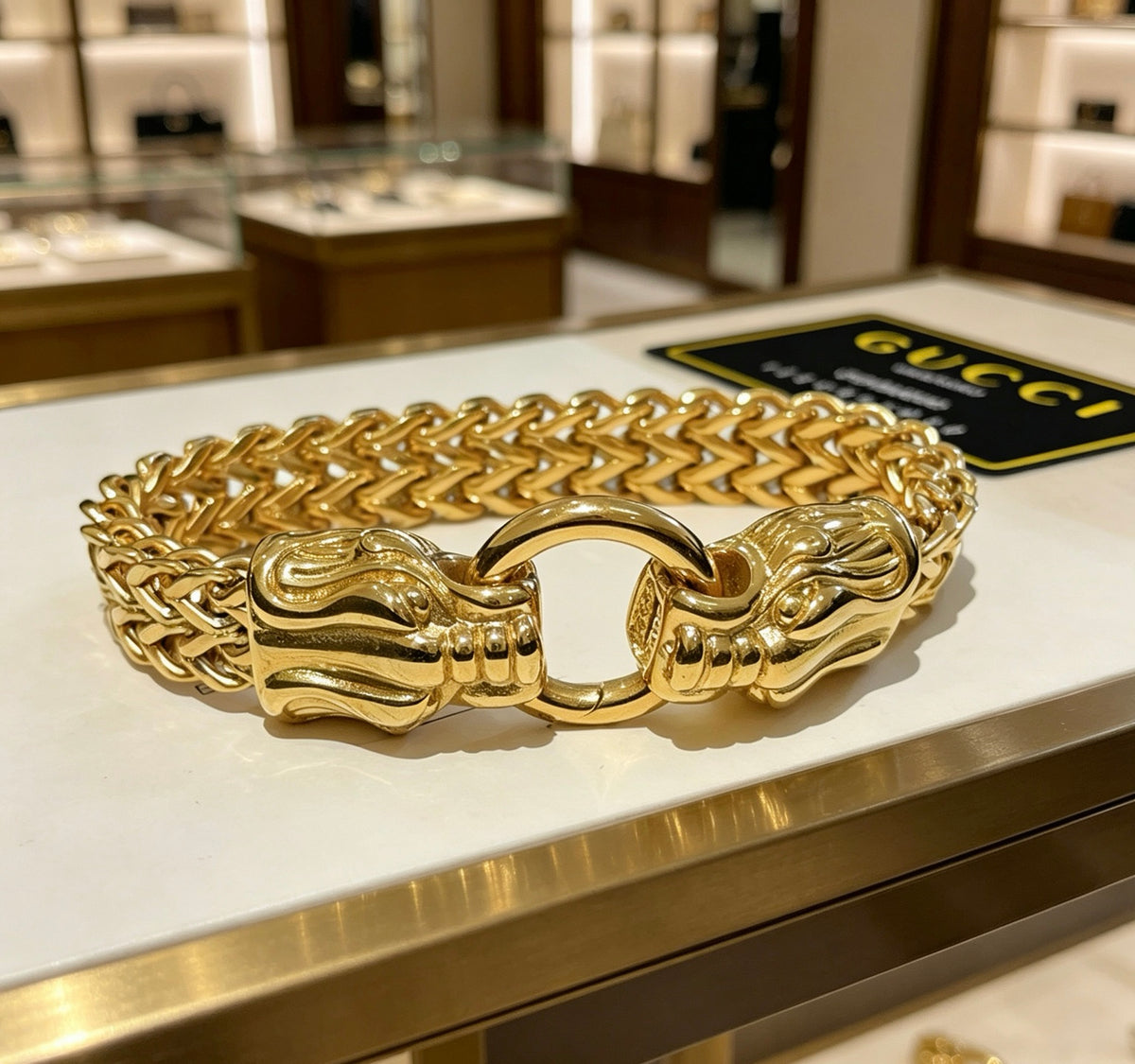 Gucci Gold-Tone Wide Woven Open Bangle - album image 6