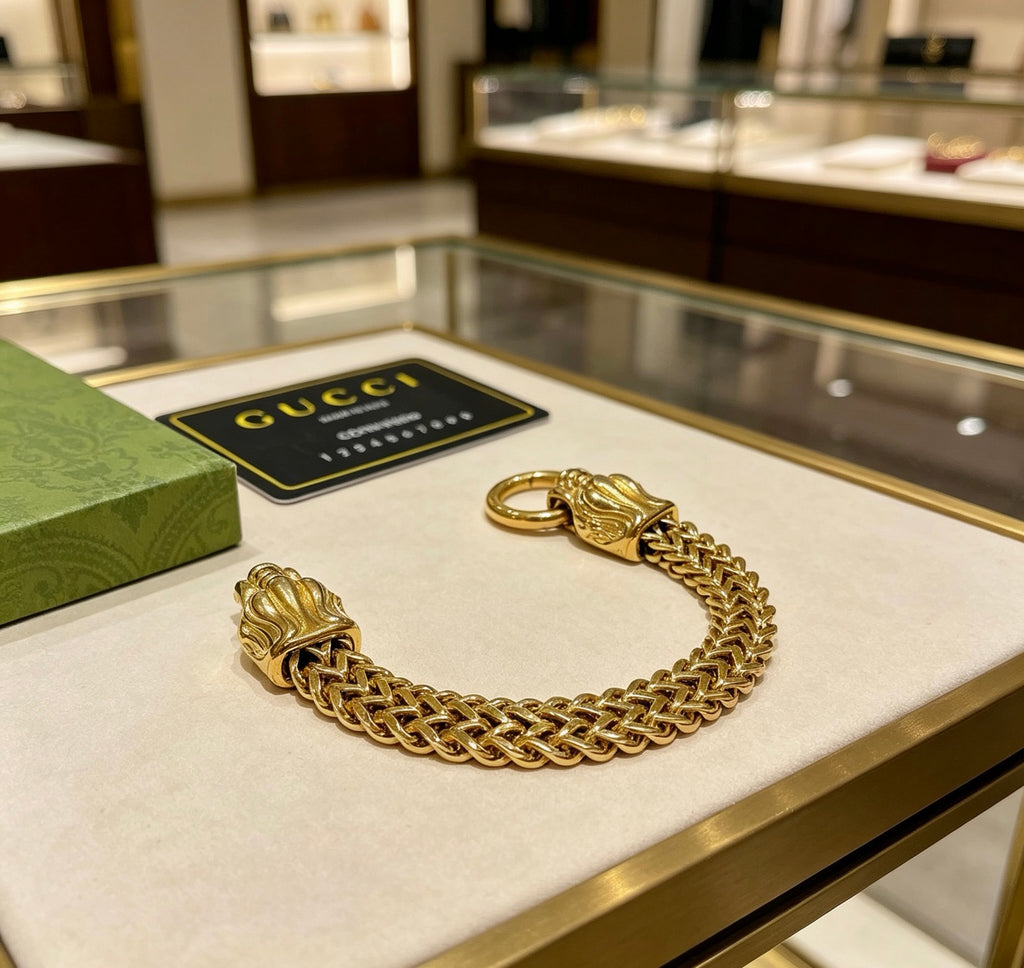 Gucci Gold-Tone Wide Woven Open Bangle - album image 5