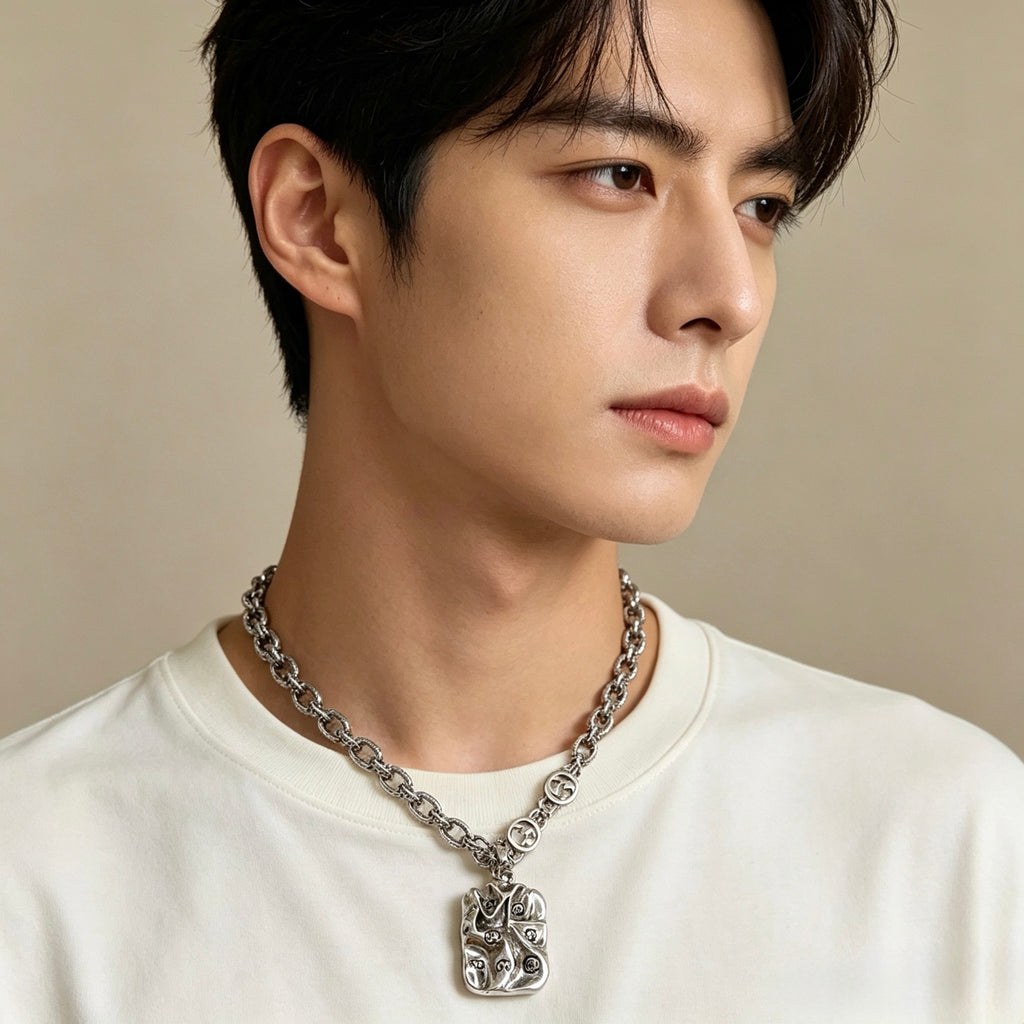 Gucci Anger Forest Interlocking G Antiqued Chain Necklace - album image 8