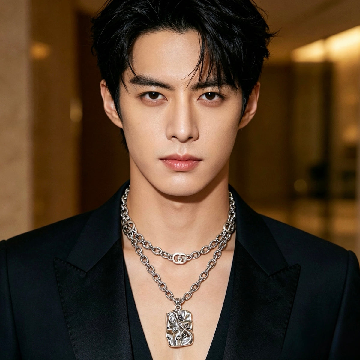 Gucci Anger Forest Interlocking G Antiqued Chain Necklace - album image 6