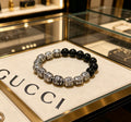 Gucci Anger Forest Interlocking G Black Agate Agate Beaded Antiqued Bracelet - album image 1