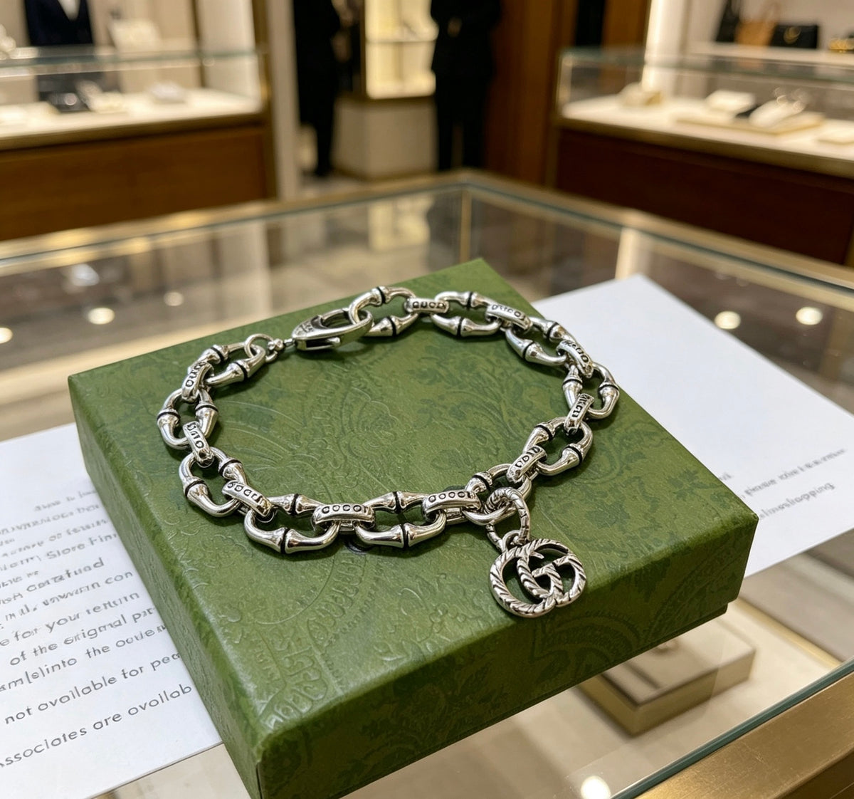Gucci Silver-Tone Oval Link Bracelet with G Charm - album image 7