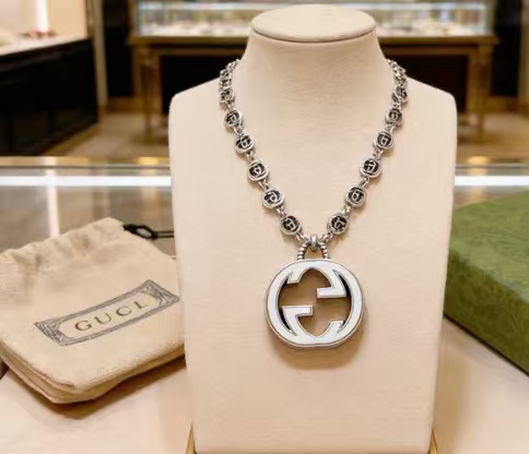Gucci Anger Forest Interlocking G Antiqued Chain Necklace - album image 1