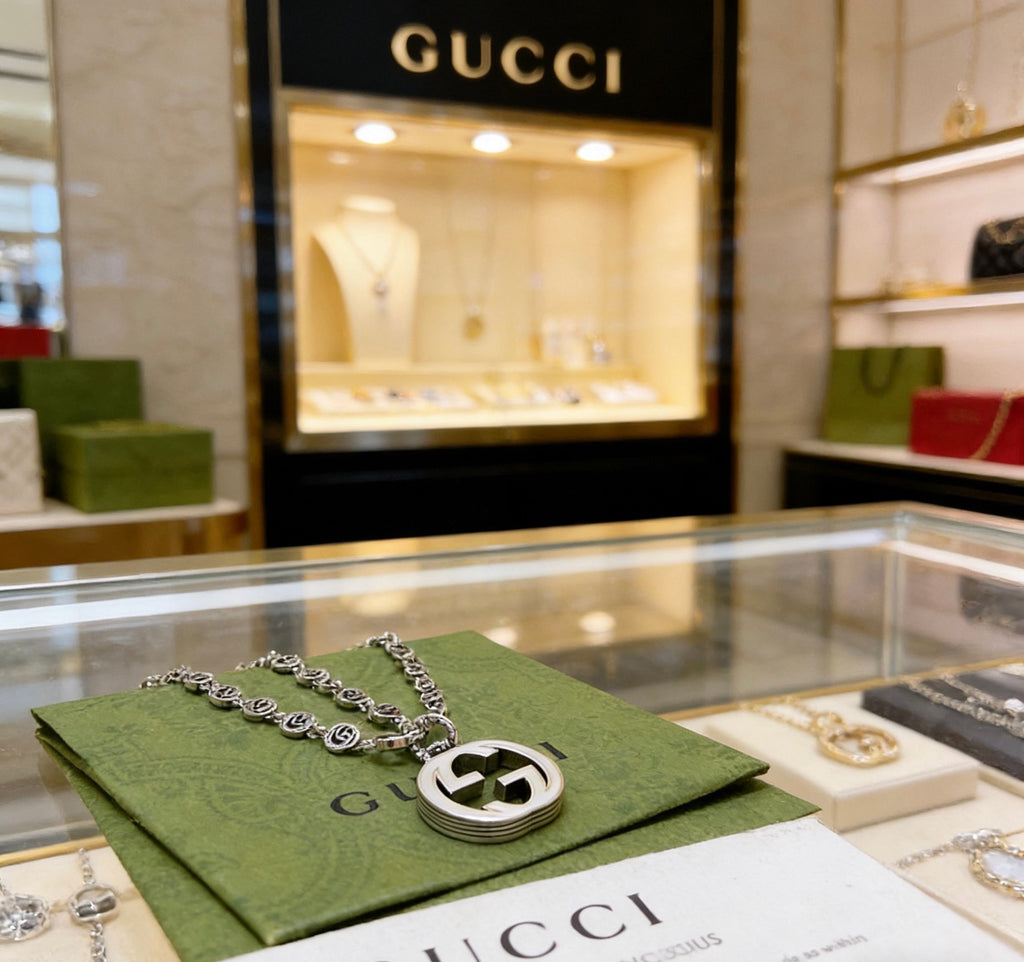 Gucci Anger Forest Interlocking G Antiqued Chain Necklace - album image 9
