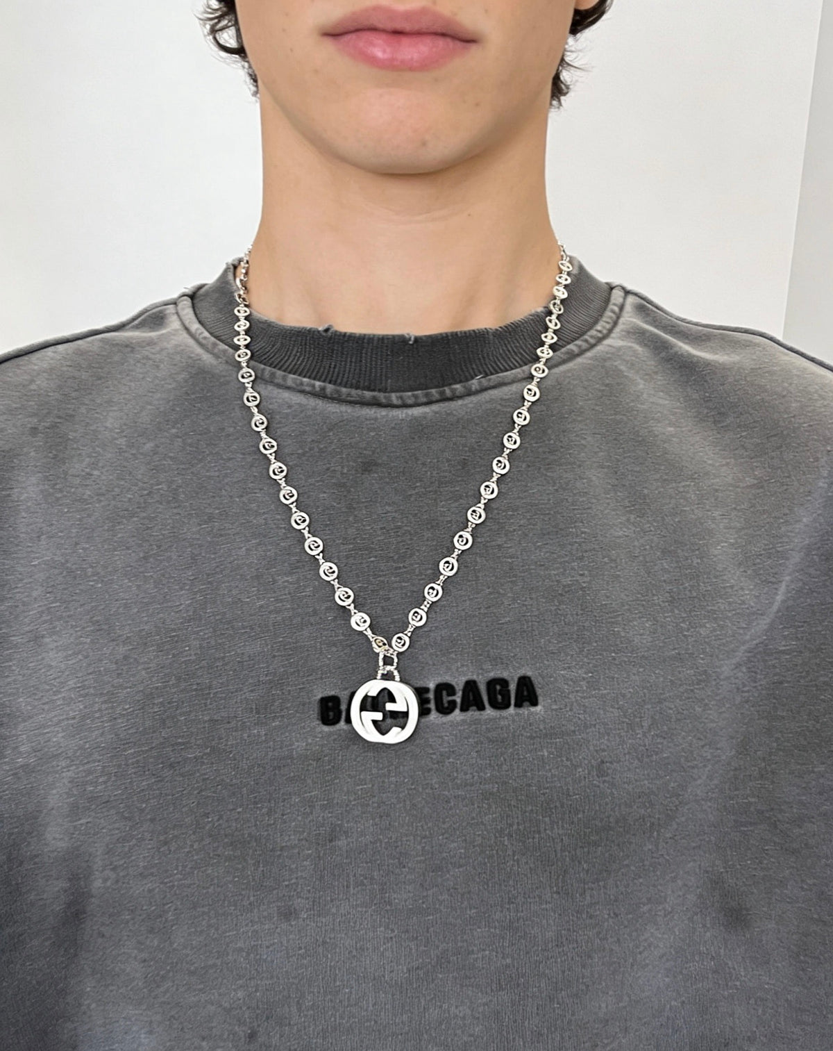 Gucci Anger Forest Interlocking G Antiqued Chain Necklace - album image 7