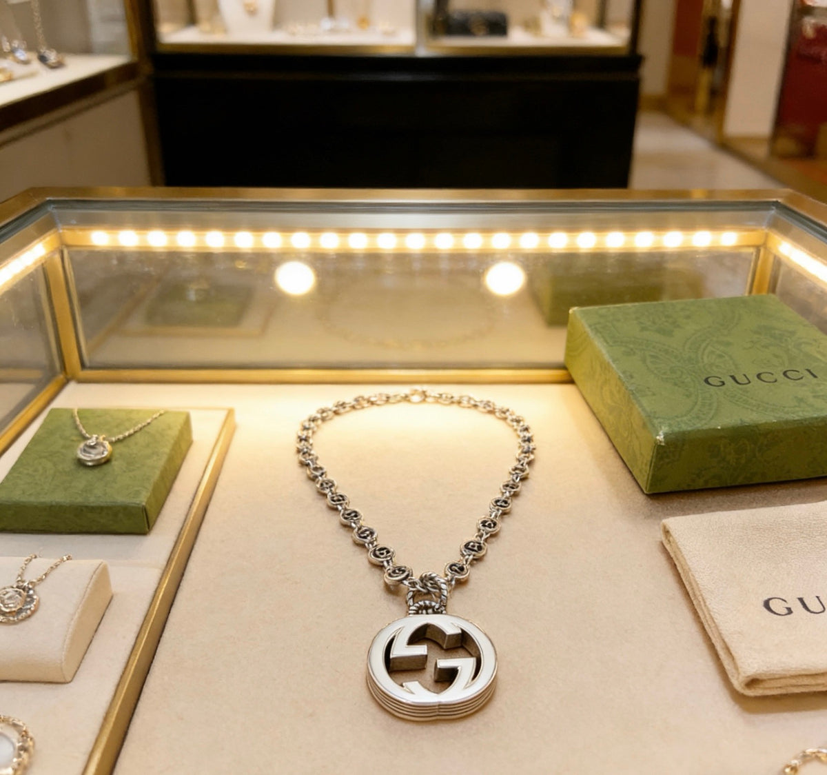 Gucci Anger Forest Interlocking G Antiqued Chain Necklace - album image 3