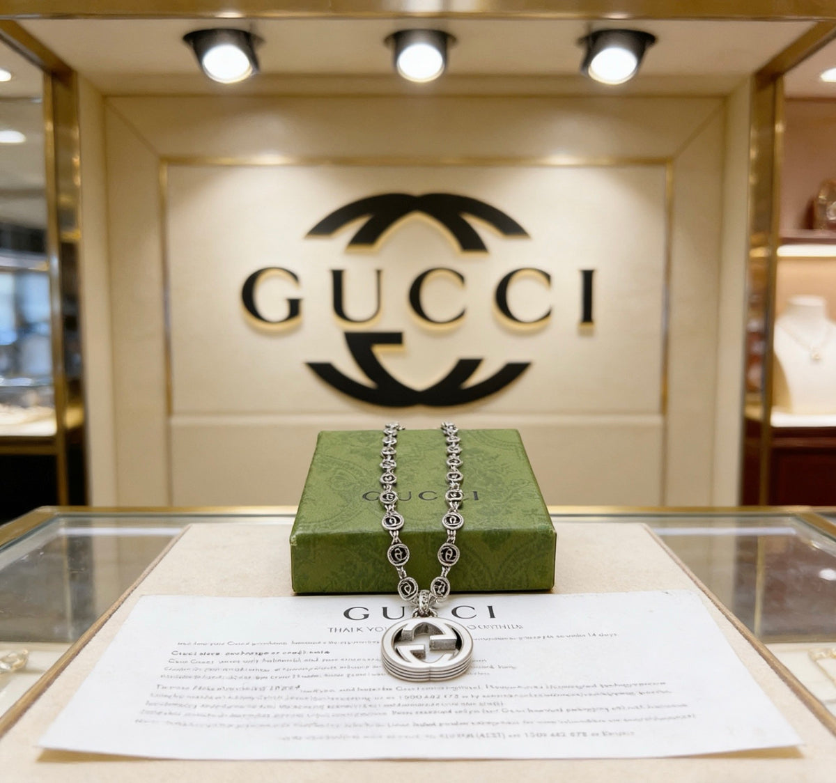 Gucci Anger Forest Interlocking G Antiqued Chain Necklace - album image 5