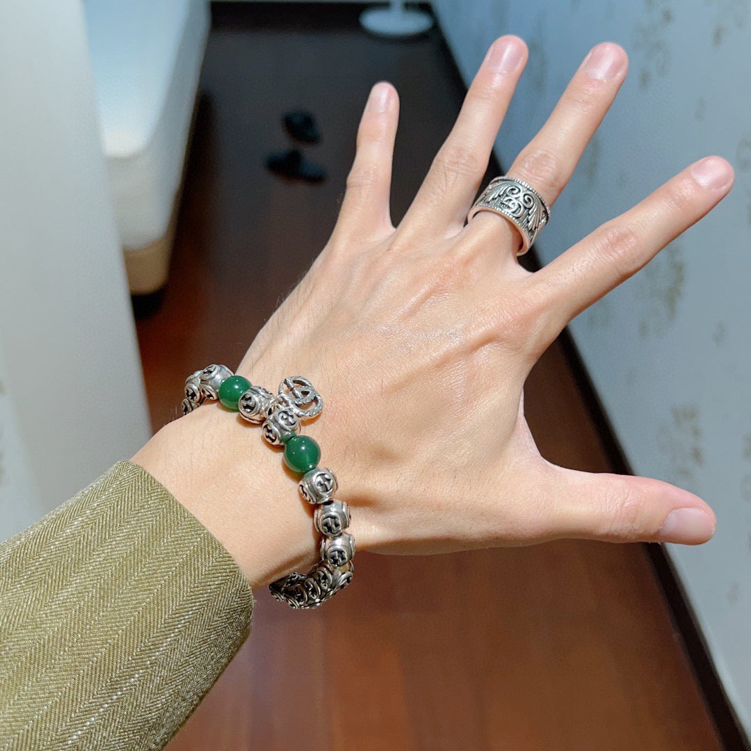 Gucci Anger Forest Interlocking G Crystal Accent Antiqued Bracelet - album image 9