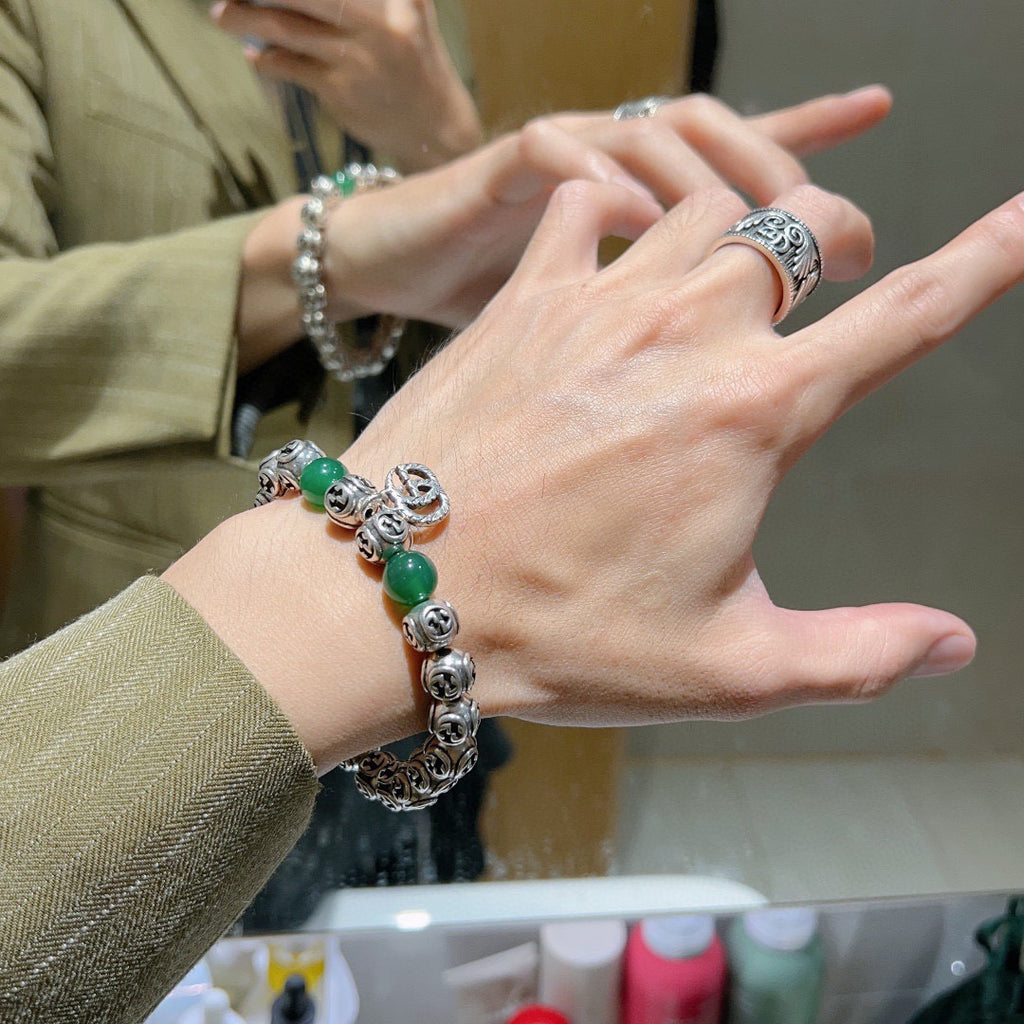 Gucci Anger Forest Interlocking G Crystal Accent Antiqued Bracelet - album image 6