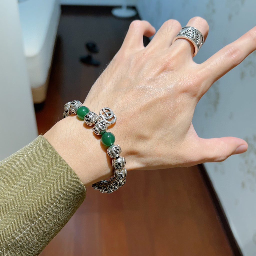 Gucci Anger Forest Interlocking G Crystal Accent Antiqued Bracelet - album image 3
