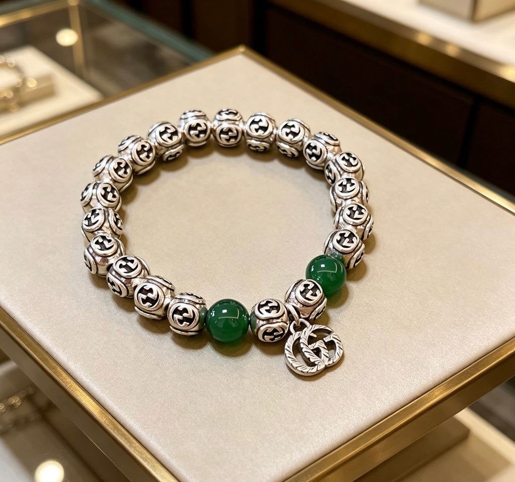 Gucci Anger Forest Interlocking G Crystal Accent Antiqued Bracelet - album image 1