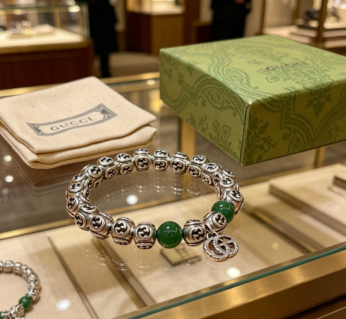 Gucci Anger Forest Interlocking G Crystal Accent Antiqued Bracelet - album image 7