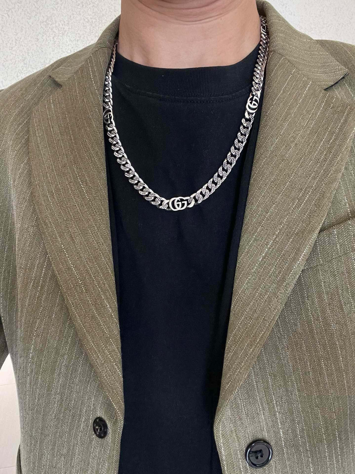 Gucci Anger Forest Interlocking G Antiqued Chain Necklace - album image 3