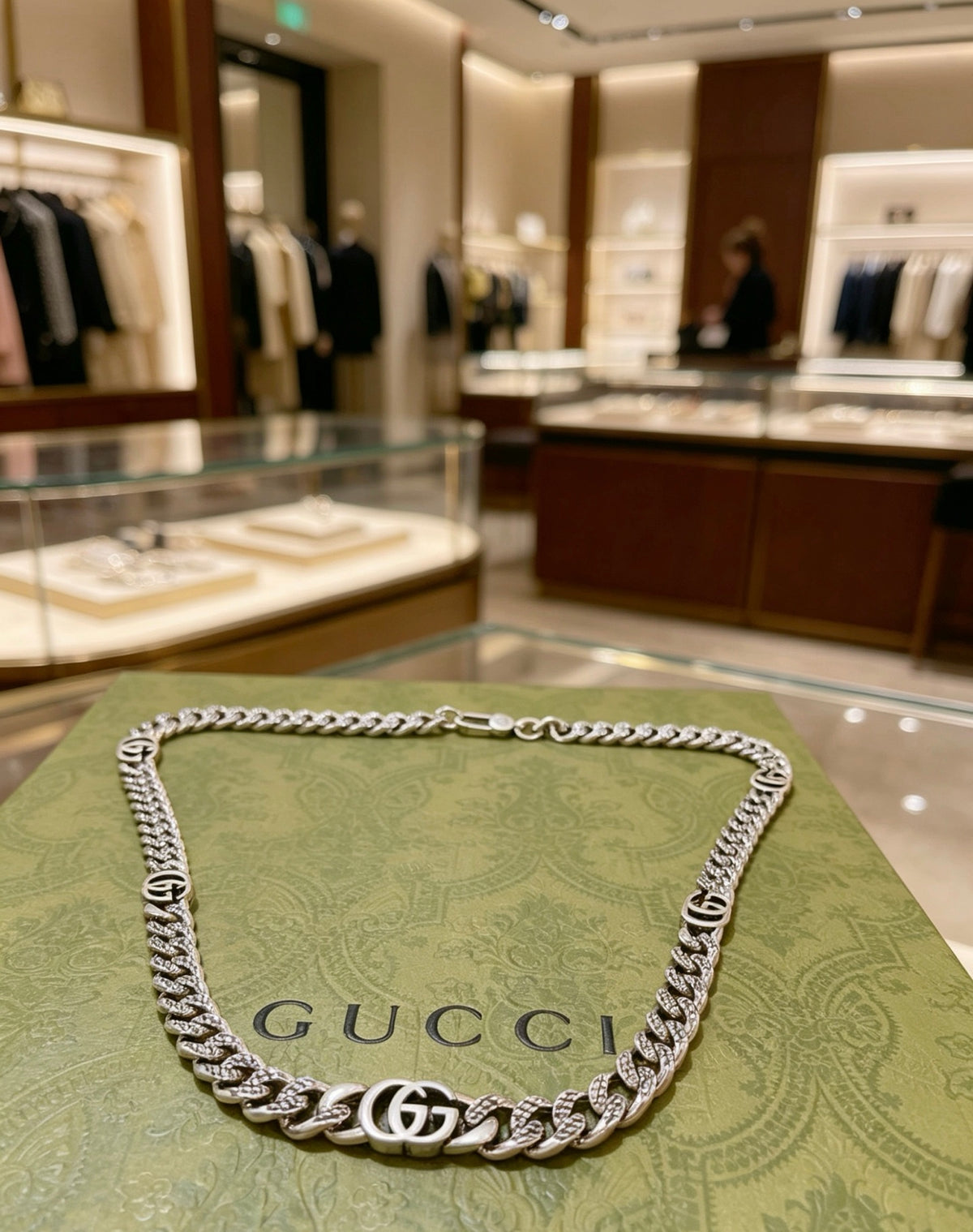 Gucci Anger Forest Interlocking G Antiqued Chain Necklace - album image 7