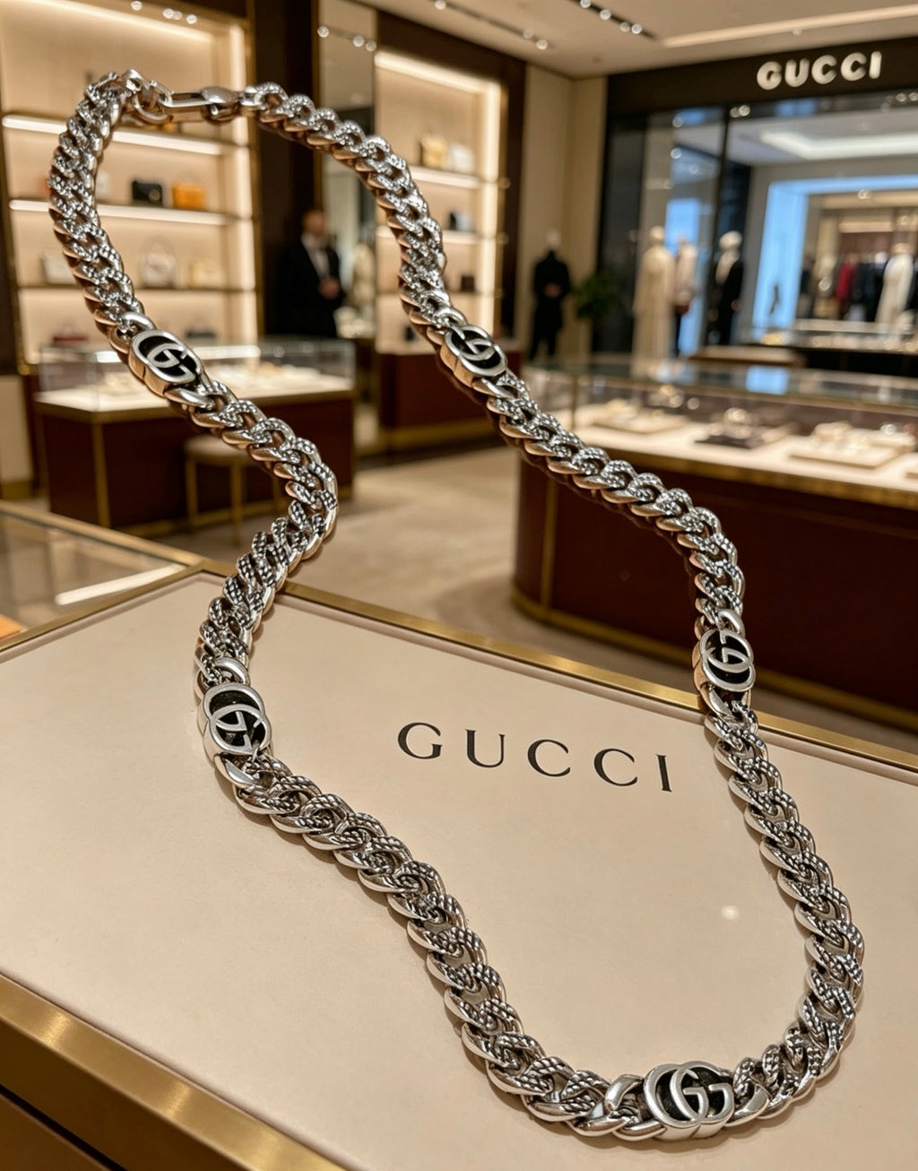 Gucci Anger Forest Interlocking G Antiqued Chain Necklace - album image 2