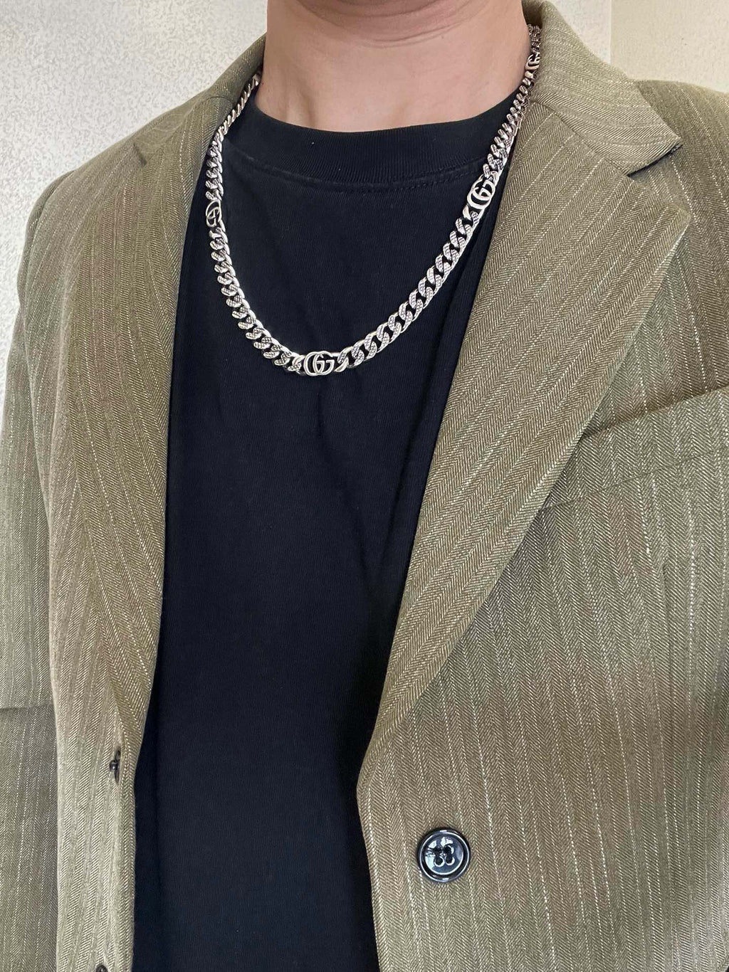 Gucci Anger Forest Interlocking G Antiqued Chain Necklace - album image 6