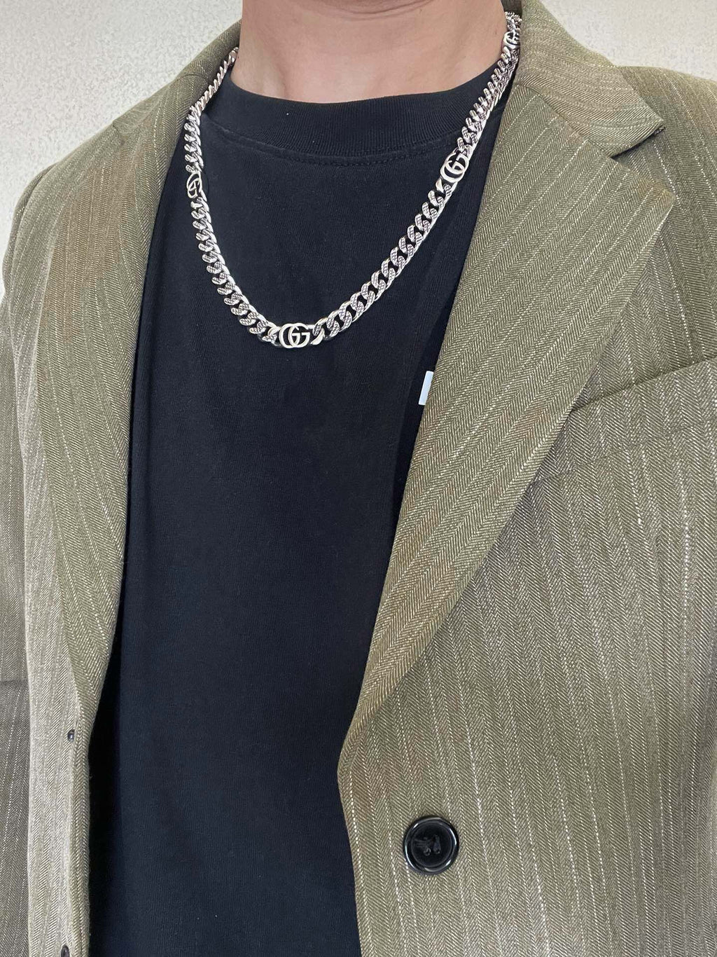 Gucci Anger Forest Interlocking G Antiqued Chain Necklace - album image 9