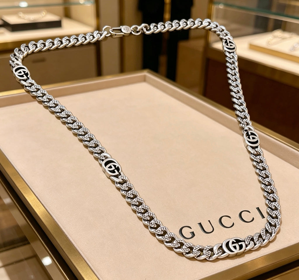 Gucci Anger Forest Interlocking G Antiqued Chain Necklace - album image 1