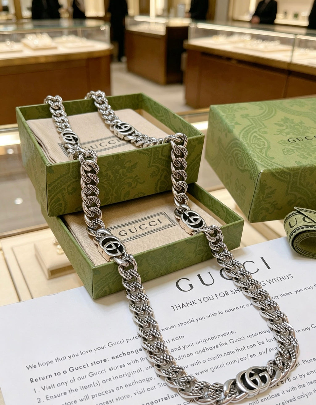 Gucci Anger Forest Interlocking G Antiqued Chain Necklace - album image 8