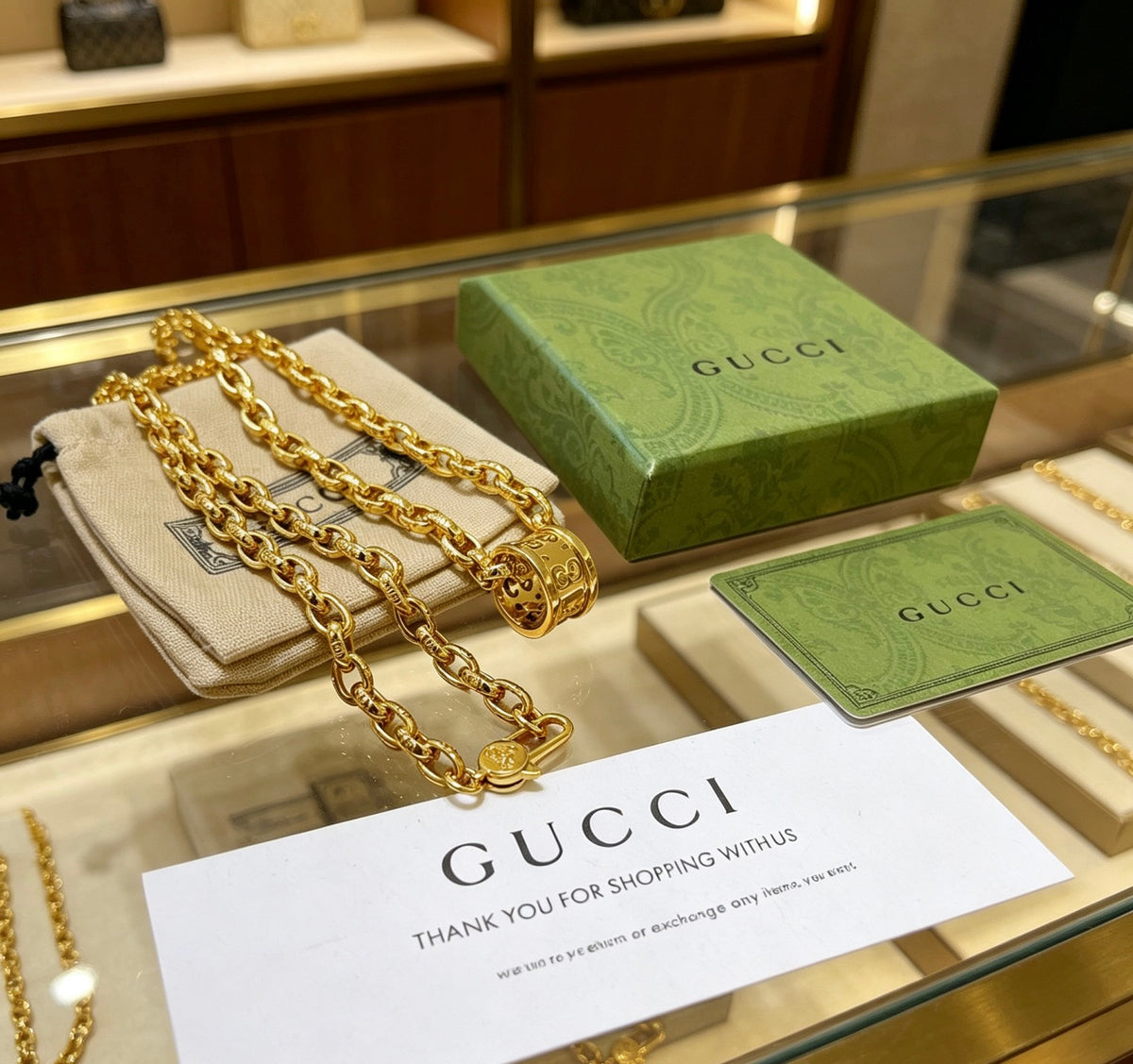 Gucci Anger Forest Interlocking G Antiqued Chain Necklace - album image 7