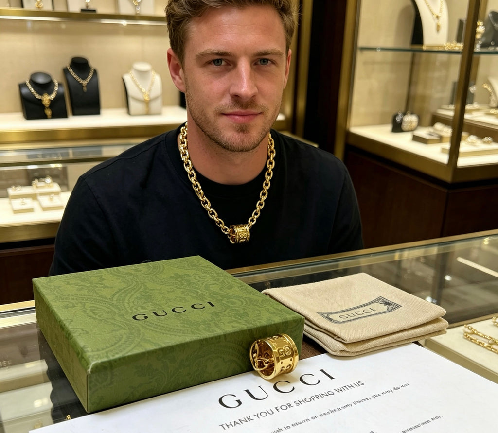 Gucci Anger Forest Interlocking G Antiqued Chain Necklace - album image 3