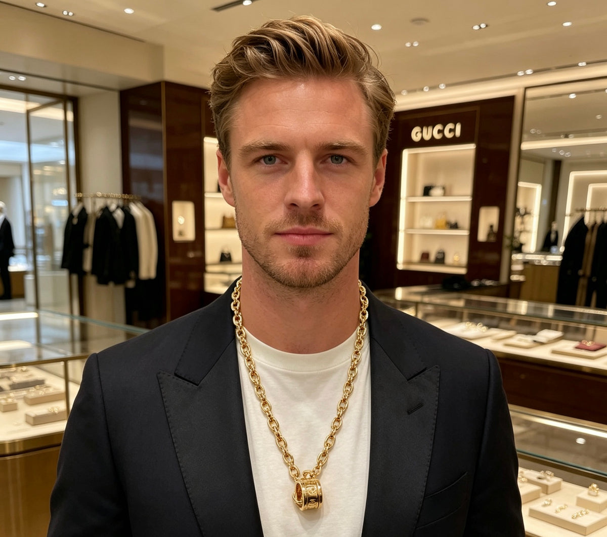 Gucci Anger Forest Interlocking G Antiqued Chain Necklace - album image 9