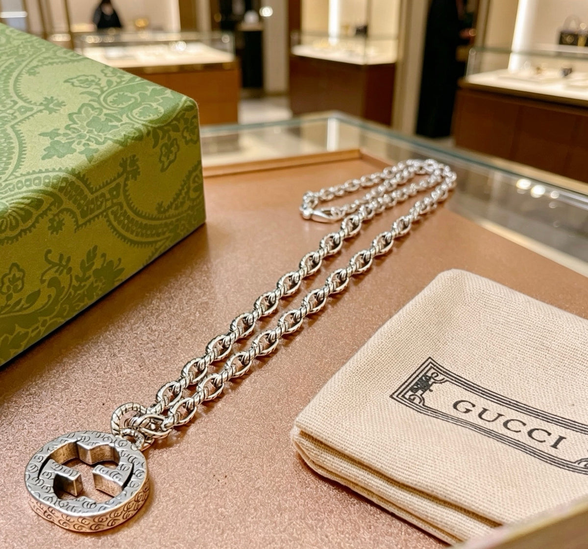 Gucci Anger Forest Interlocking G Antiqued Chain Necklace - album image 5