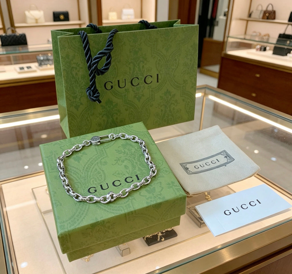 Gucci Anger Forest Interlocking G Antiqued Chain Bracelet - album image 5
