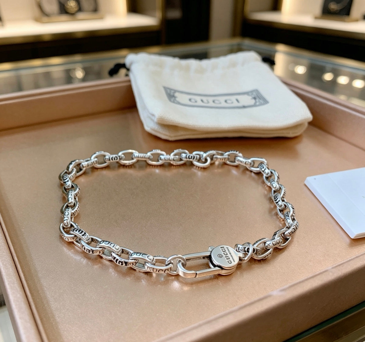 Gucci Anger Forest Interlocking G Antiqued Chain Bracelet - album image 2